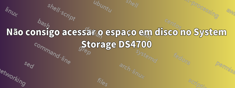 Não consigo acessar o espaço em disco no System Storage DS4700