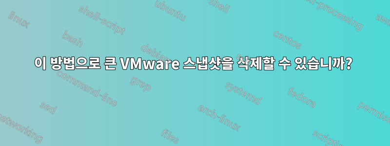 이 방법으로 큰 VMware 스냅샷을 삭제할 수 있습니까?