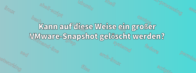 Kann auf diese Weise ein großer VMware-Snapshot gelöscht werden?