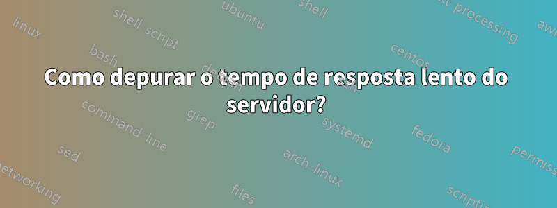 Como depurar o tempo de resposta lento do servidor?