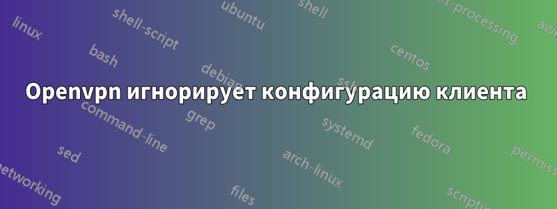 Openvpn игнорирует конфигурацию клиента