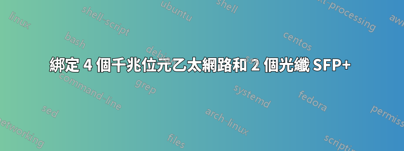 綁定 4 個千兆位元乙太網路和 2 個光纖 SFP+