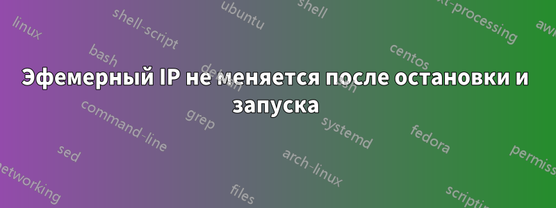 Эфемерный IP не меняется после остановки и запуска