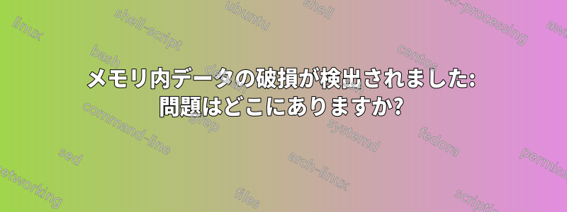 メモリ内データの破損が検出されました: 問題はどこにありますか?