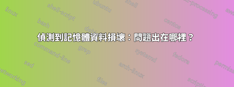 偵測到記憶體資料損壞：問題出在哪裡？