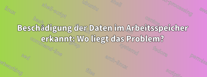 Beschädigung der Daten im Arbeitsspeicher erkannt: Wo liegt das Problem?