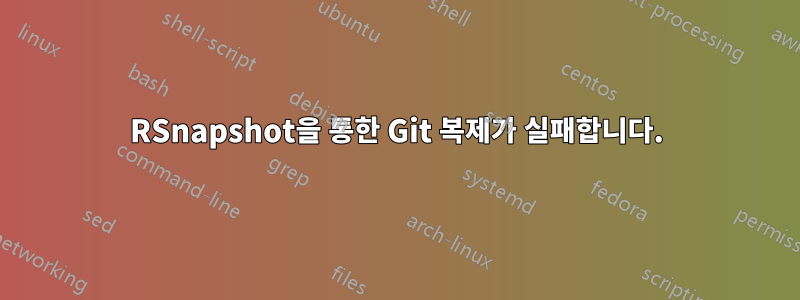 RSnapshot을 통한 Git 복제가 실패합니다.