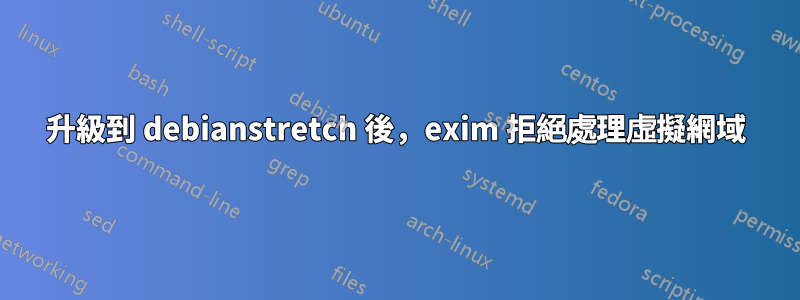 升級到 debianstretch 後，exim 拒絕處理虛擬網域