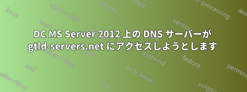 DC MS Server 2012 上の DNS サーバーが gtld-servers.net にアクセスしようとします