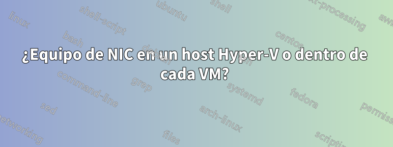 ¿Equipo de NIC en un host Hyper-V o dentro de cada VM?