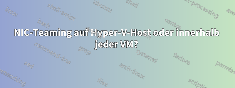 NIC-Teaming auf Hyper-V-Host oder innerhalb jeder VM?