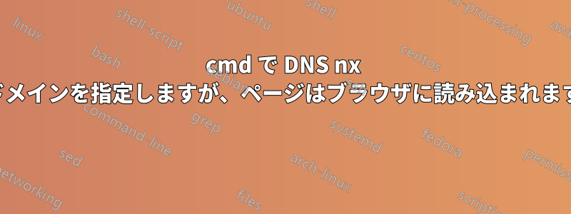 cmd で DNS nx ドメインを指定しますが、ページはブラウザに読み込まれます 