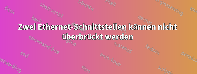 Zwei Ethernet-Schnittstellen können nicht überbrückt werden