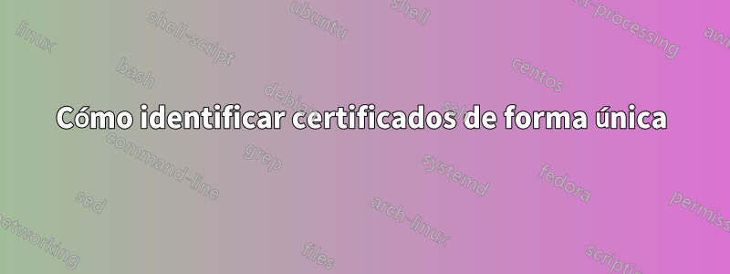 Cómo identificar certificados de forma única