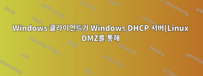 Windows 클라이언트가 Windows DHCP 서버(Linux DMZ를 통해)에서 IP 주소를 가져오지 않습니다.