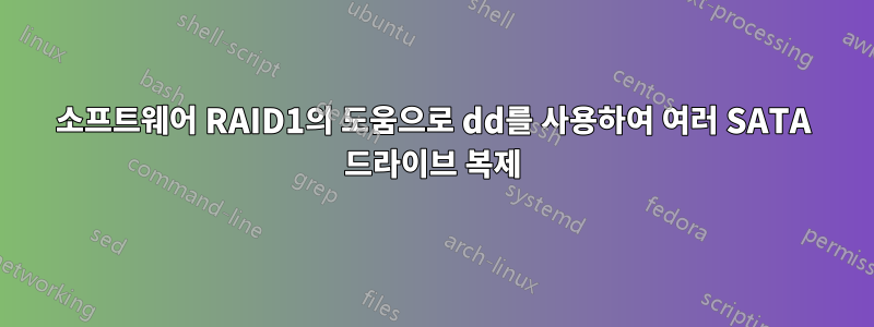 소프트웨어 RAID1의 도움으로 dd를 사용하여 여러 SATA 드라이브 복제