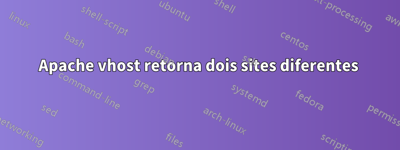 Apache vhost retorna dois sites diferentes