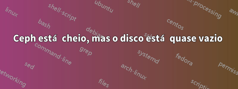 Ceph está cheio, mas o disco está quase vazio