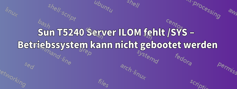 Sun T5240 Server ILOM fehlt /SYS – Betriebssystem kann nicht gebootet werden