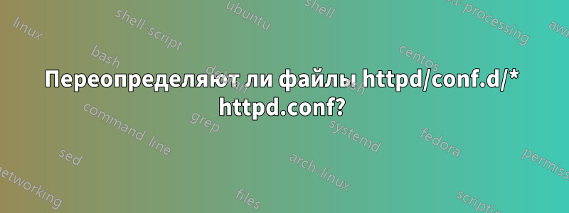 Переопределяют ли файлы httpd/conf.d/* httpd.conf?