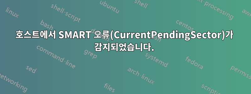 호스트에서 SMART 오류(CurrentPendingSector)가 감지되었습니다.