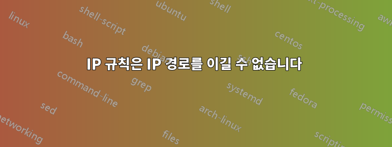 IP 규칙은 IP 경로를 이길 수 없습니다