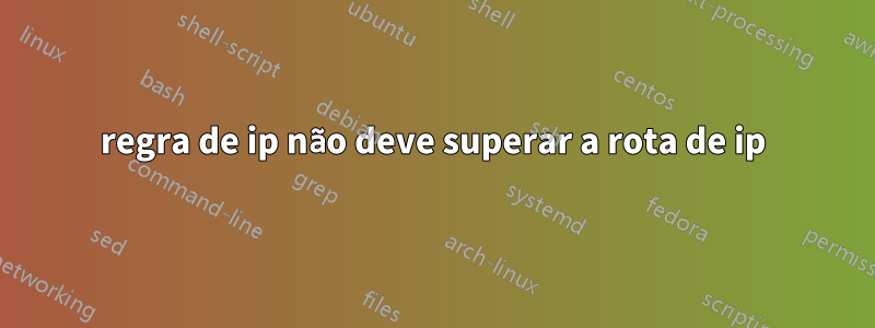 regra de ip não deve superar a rota de ip