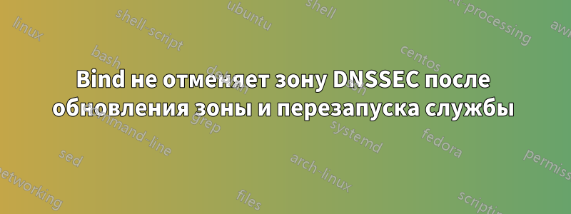 Bind не отменяет зону DNSSEC после обновления зоны и перезапуска службы