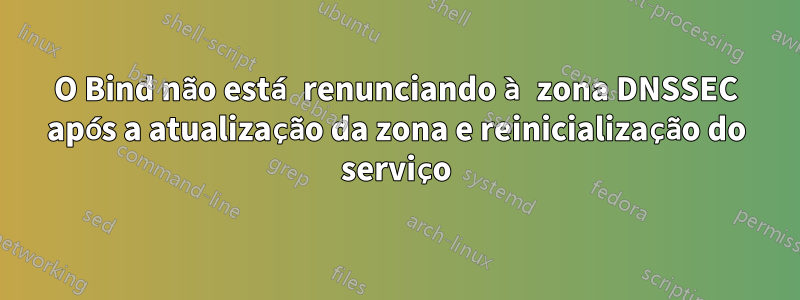 O Bind não está renunciando à zona DNSSEC após a atualização da zona e reinicialização do serviço