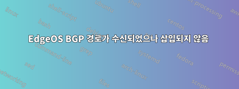 EdgeOS BGP 경로가 수신되었으나 삽입되지 않음