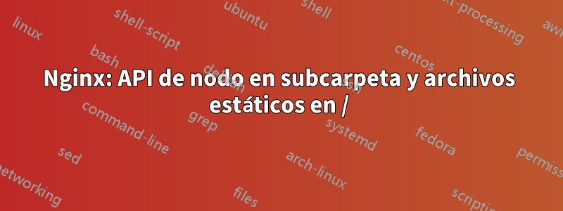 Nginx: API de nodo en subcarpeta y archivos estáticos en /