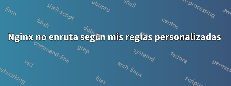 Nginx no enruta según mis reglas personalizadas