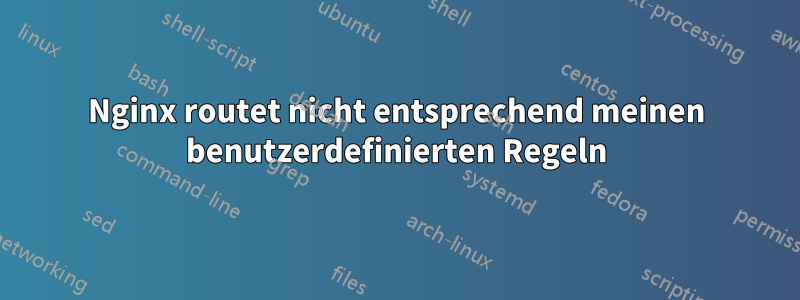 Nginx routet nicht entsprechend meinen benutzerdefinierten Regeln