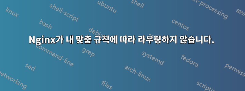 Nginx가 내 맞춤 규칙에 따라 라우팅하지 않습니다.