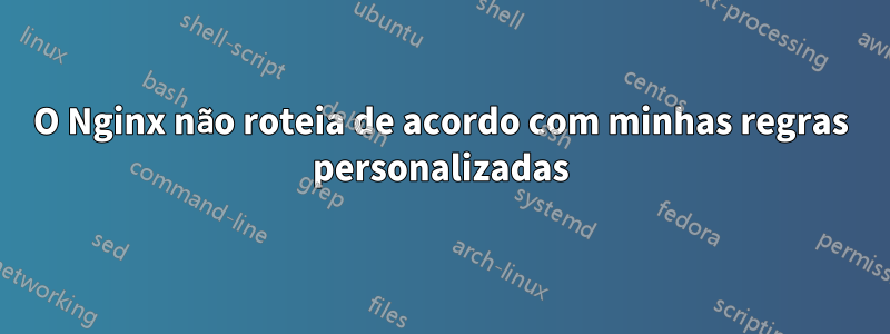 O Nginx não roteia de acordo com minhas regras personalizadas