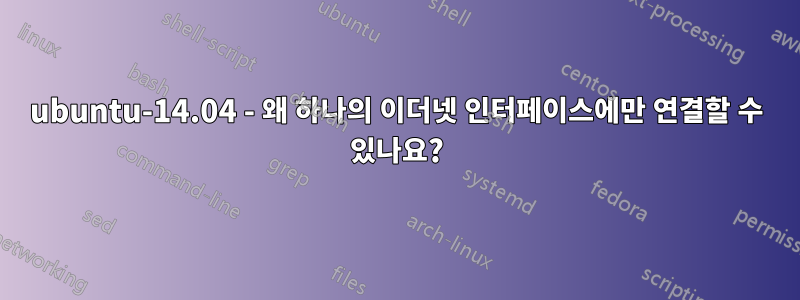 ubuntu-14.04 - 왜 하나의 이더넷 인터페이스에만 연결할 수 있나요?