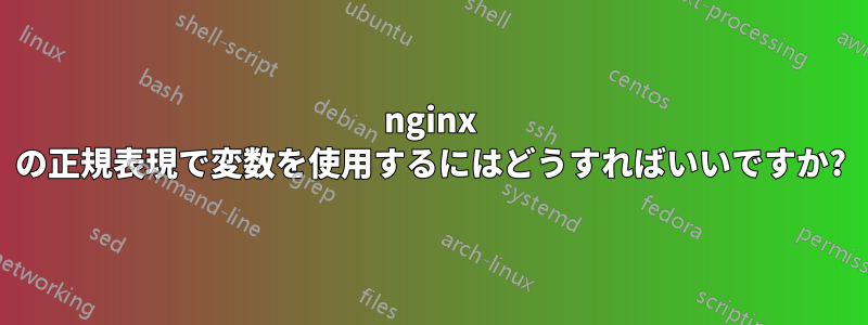 nginx の正規表現で変数を使用するにはどうすればいいですか?