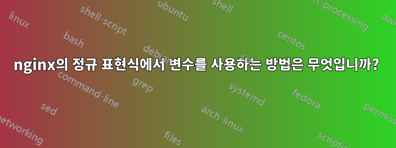 nginx의 정규 표현식에서 변수를 사용하는 방법은 무엇입니까?