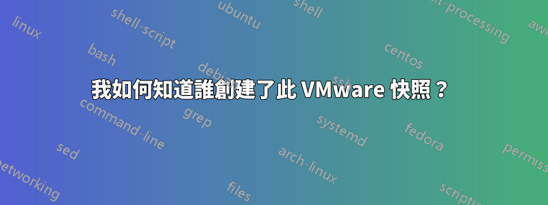 我如何知道誰創建了此 VMware 快照？