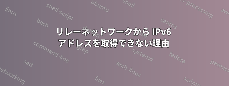 リレーネットワークから IPv6 アドレスを取得できない理由