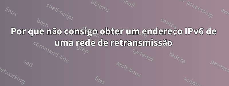 Por que não consigo obter um endereço IPv6 de uma rede de retransmissão