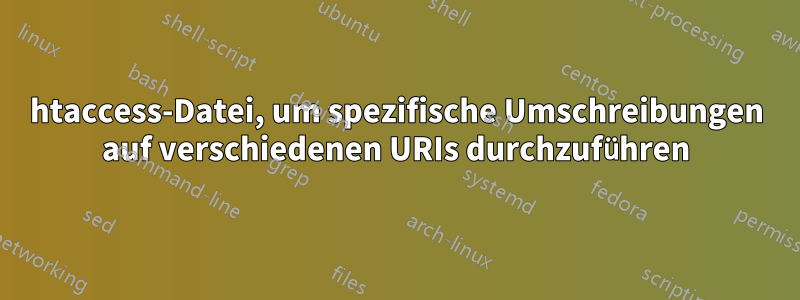 htaccess-Datei, um spezifische Umschreibungen auf verschiedenen URIs durchzuführen