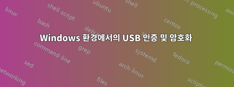 Windows 환경에서의 USB 인증 및 암호화