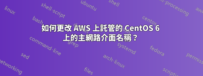 如何更改 AWS 上託管的 CentOS 6 上的主網路介面名稱？