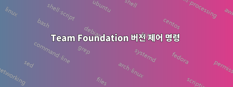 Team Foundation 버전 제어 명령