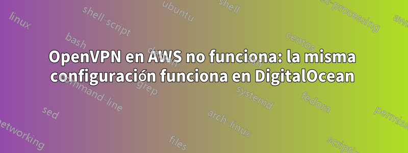 OpenVPN en AWS no funciona: la misma configuración funciona en DigitalOcean