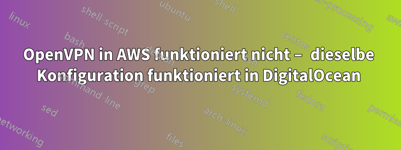 OpenVPN in AWS funktioniert nicht – dieselbe Konfiguration funktioniert in DigitalOcean