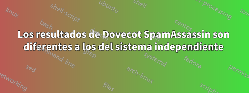 Los resultados de Dovecot SpamAssassin son diferentes a los del sistema independiente