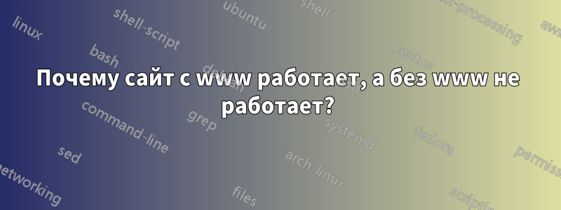 Почему сайт с www работает, а без www не работает?