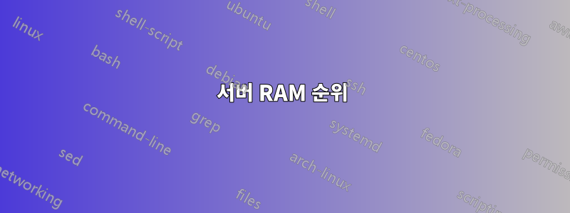 서버 RAM 순위